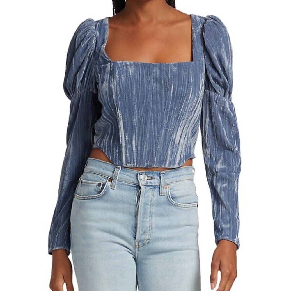 WAYF Velvet Bustler Top